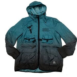 Alpha Industries Teal and Black Windbreaker jacket